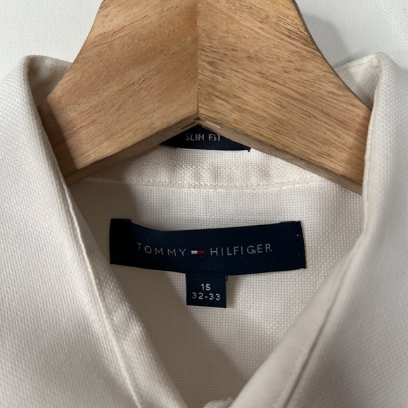 Tommy Hilfiger Slim Fit Button Down Shirt Mens Size 15 White - Picture 3 of 5
